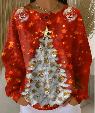 Womens Retro Casual Laid-back Sweatshirt