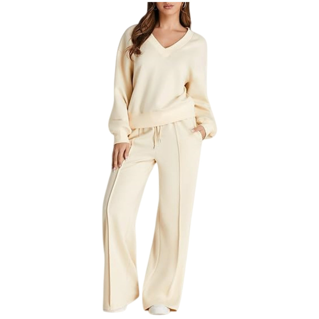 Simple Solid-color Versatile Casual Womens Set