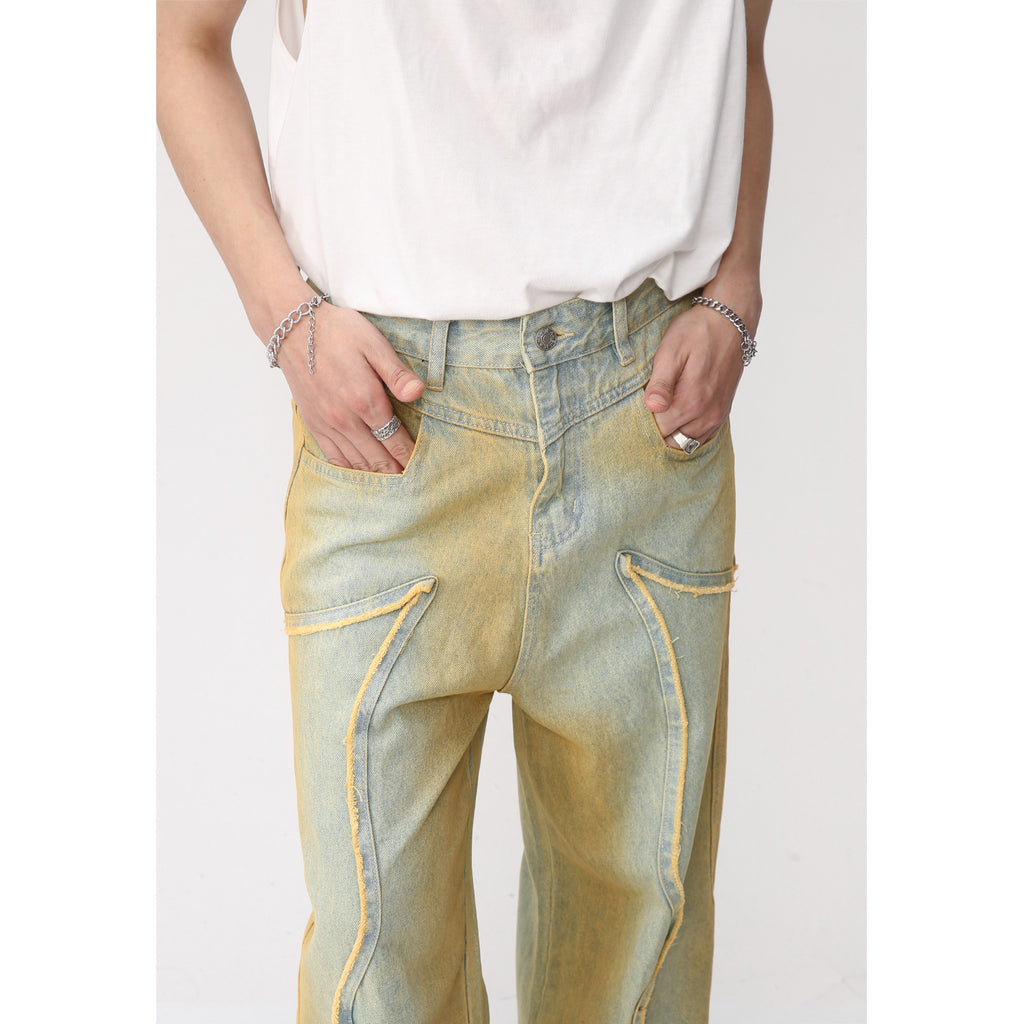 New High Street Retro Loose Distressed Popular Loose Jeans