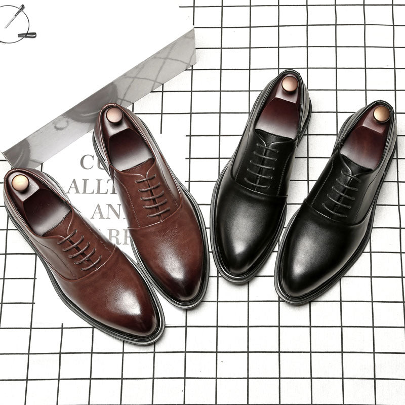 Pointed Men's Shoes Business Work Leather Shoes