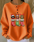 Womens Retro Casual Laid-back Sweatshirt