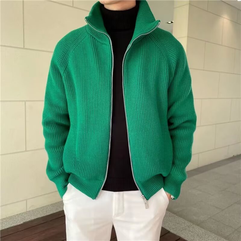 Rabbit Fur Model Men's Cardigan Sweater