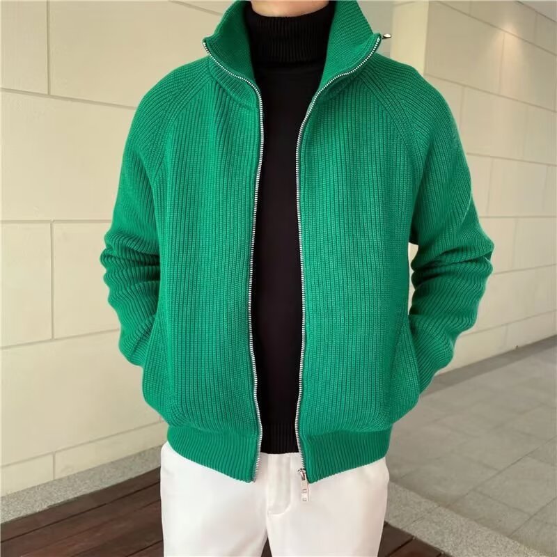 Rabbit Fur Model Men's Cardigan Sweater