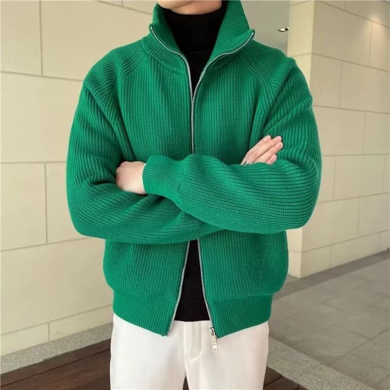 Rabbit Fur Model Men's Cardigan Sweater