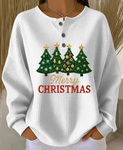 Womens Retro Casual Laid-back Sweatshirt