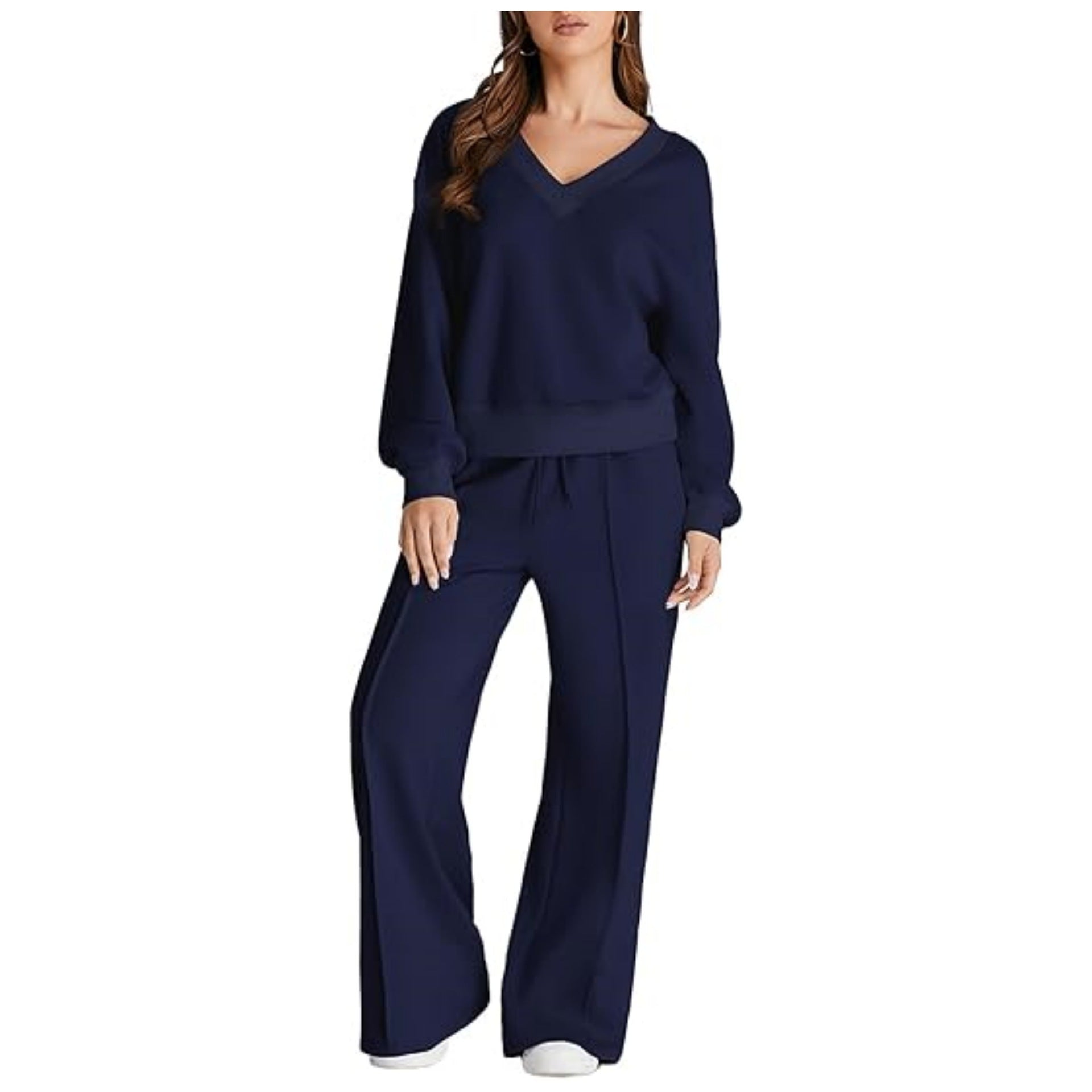 Simple Solid-color Versatile Casual Womens Set