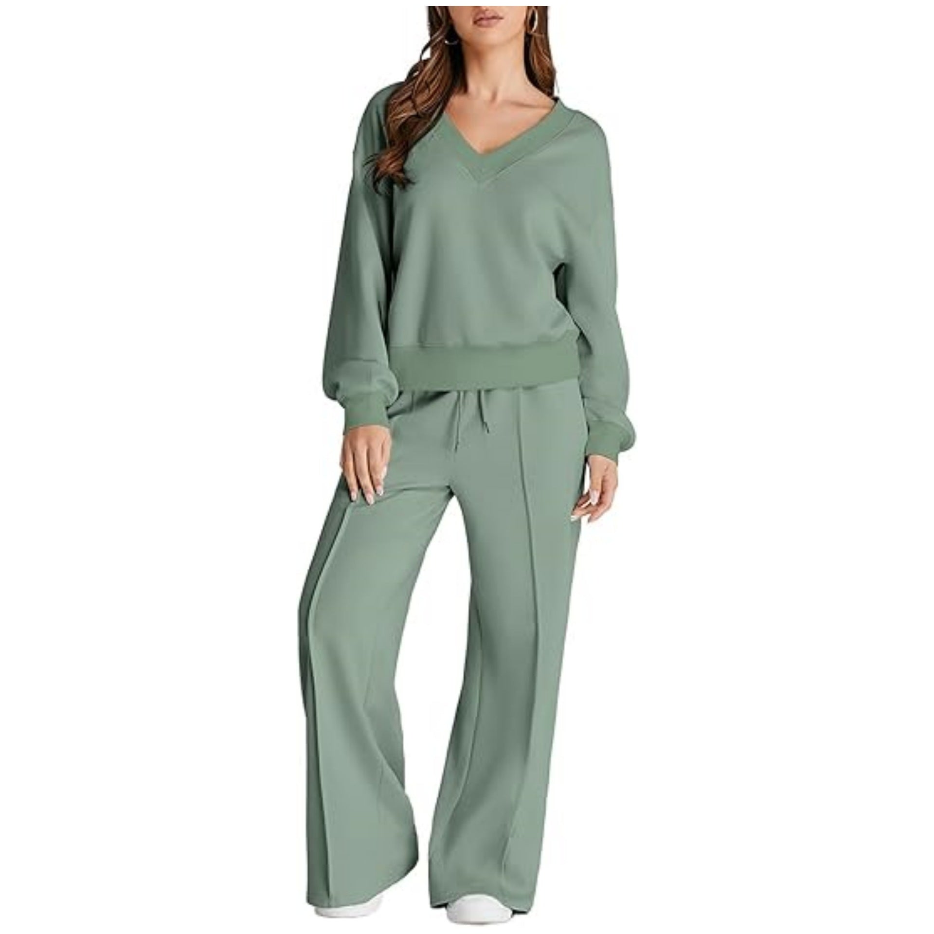 Simple Solid-color Versatile Casual Womens Set