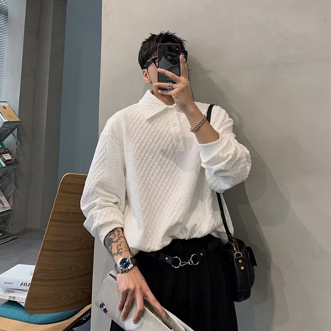 New Waffle Collar Sweatshirt For Men