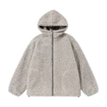 Variegated Hooded Lamb Wool Velvet Padded Thickened Coat