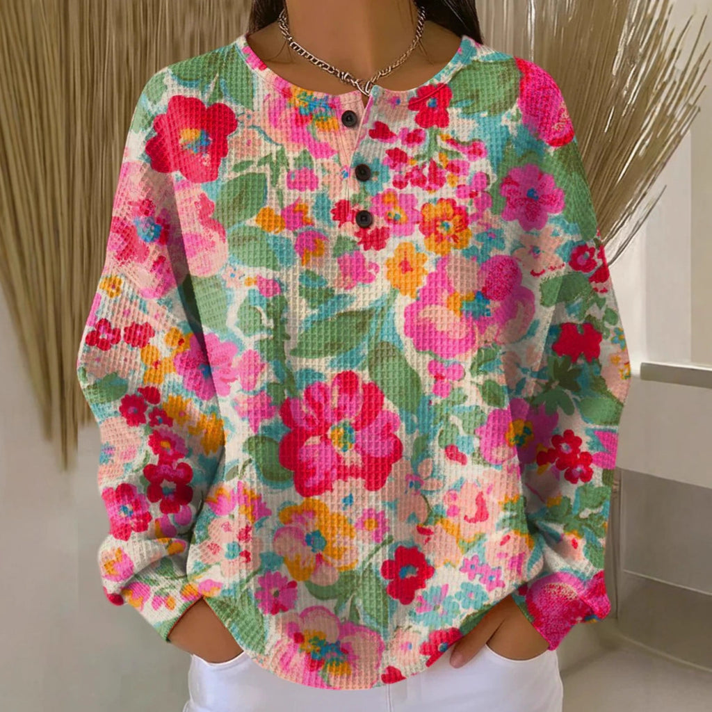 Womens Retro Casual Laid-back Sweatshirt