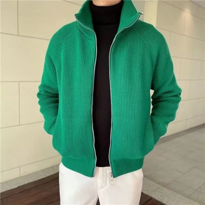 Rabbit Fur Model Men's Cardigan Sweater