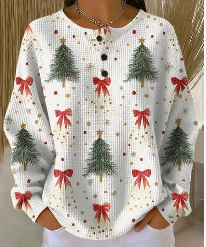 Womens Retro Casual Laid-back Sweatshirt