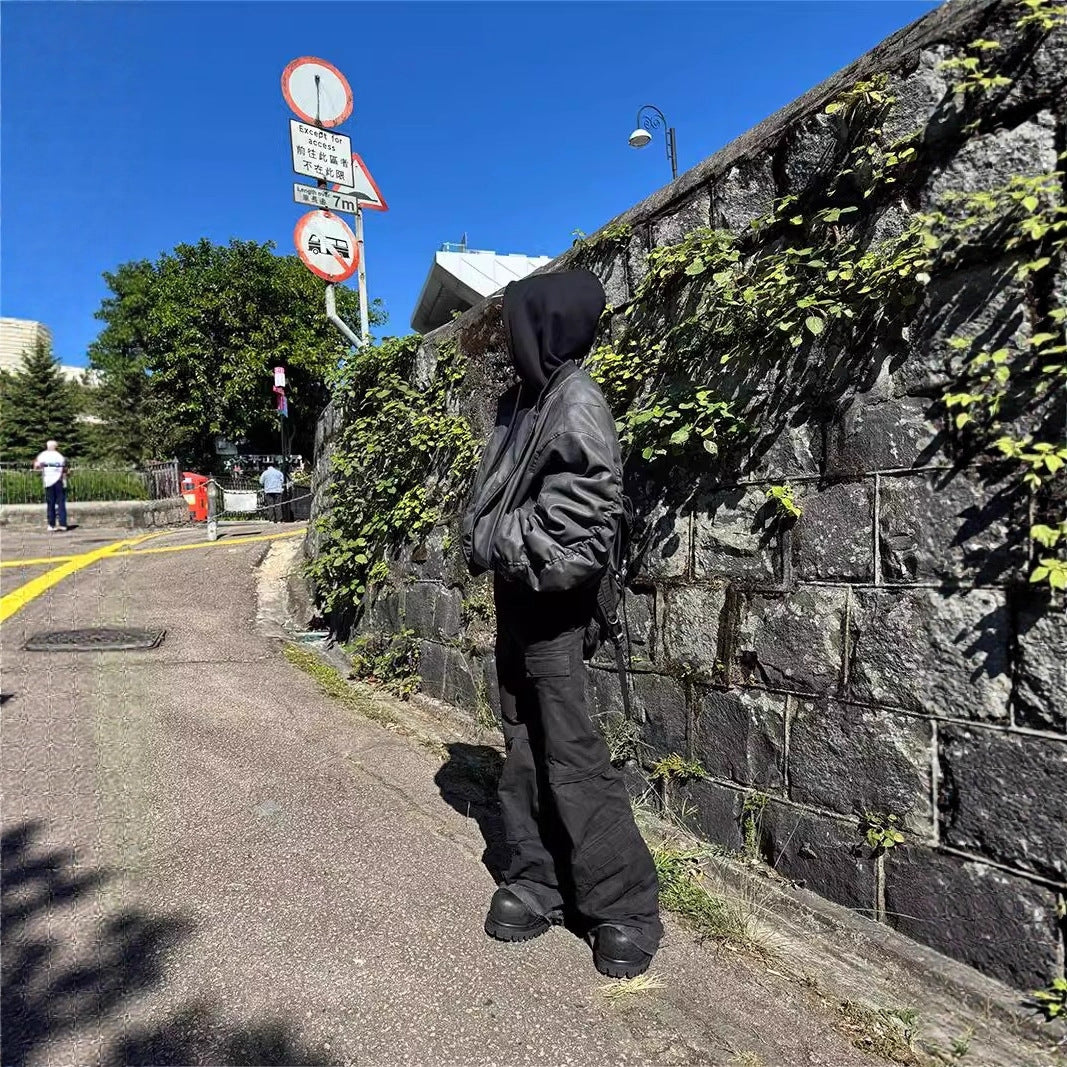 Double-Layer Fake Two-piece Hooded Jacket Pilot