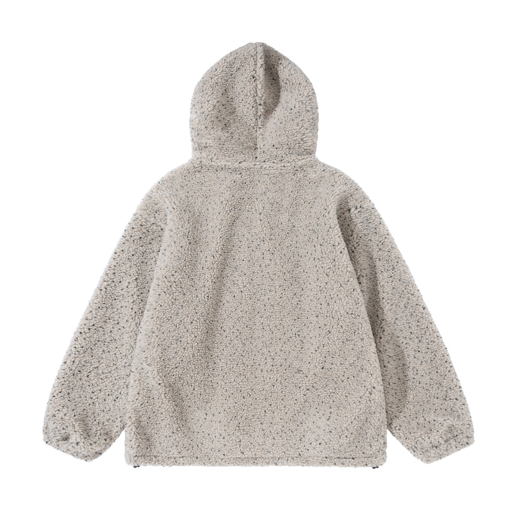 Variegated Hooded Lamb Wool Velvet Padded Thickened Coat