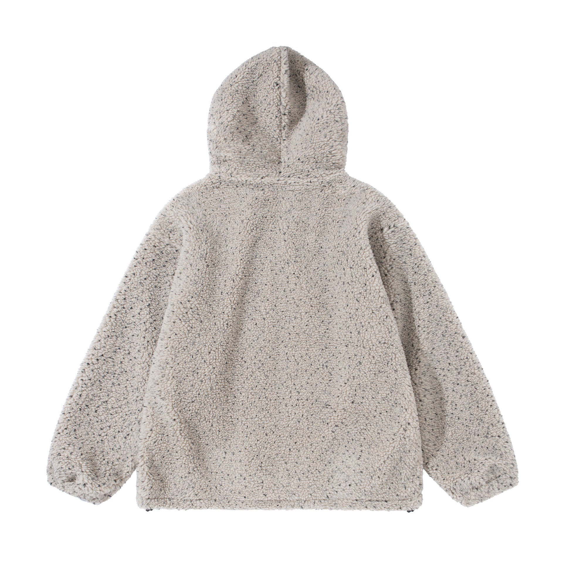 Variegated Hooded Lamb Wool Velvet Padded Thickened Coat