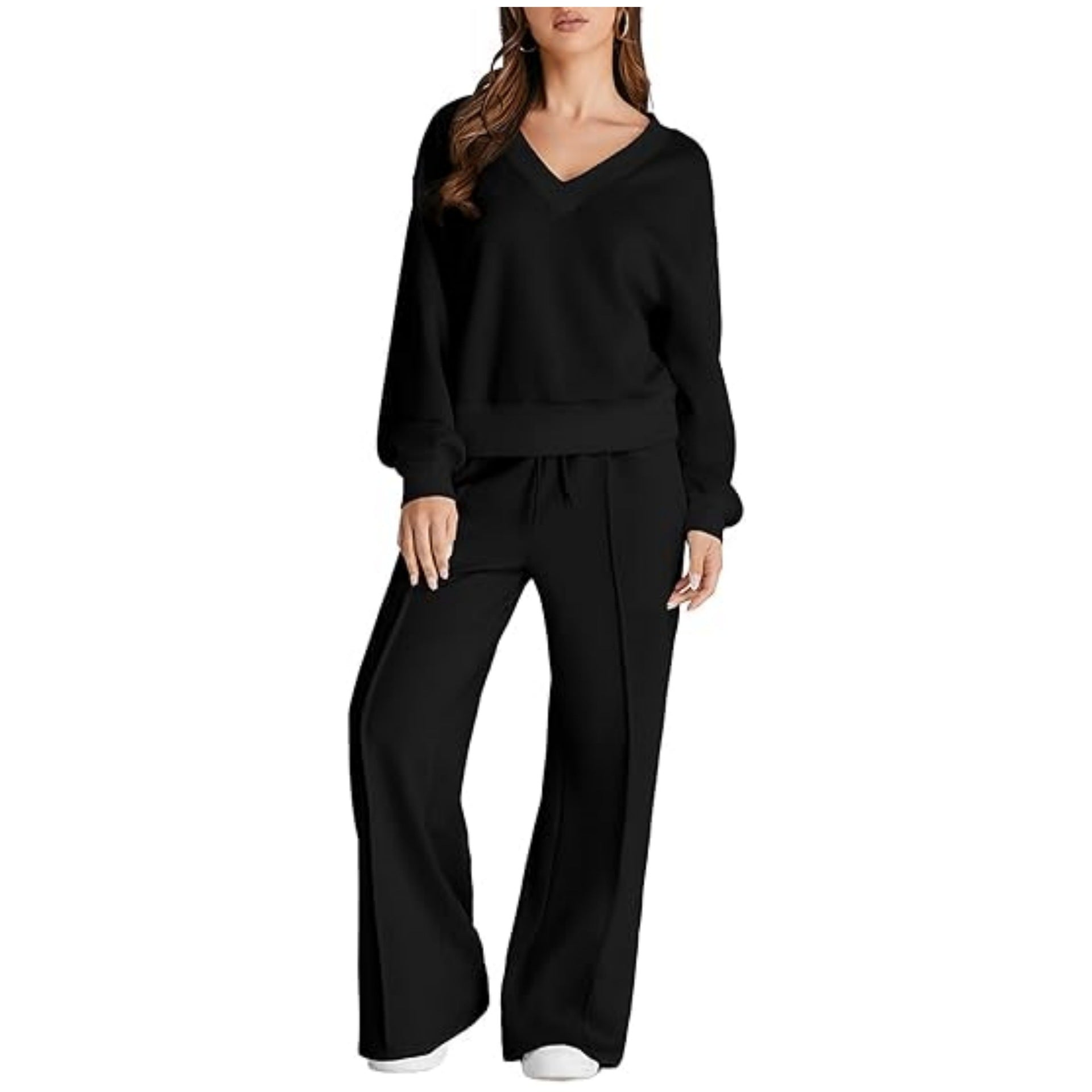 Simple Solid-color Versatile Casual Womens Set