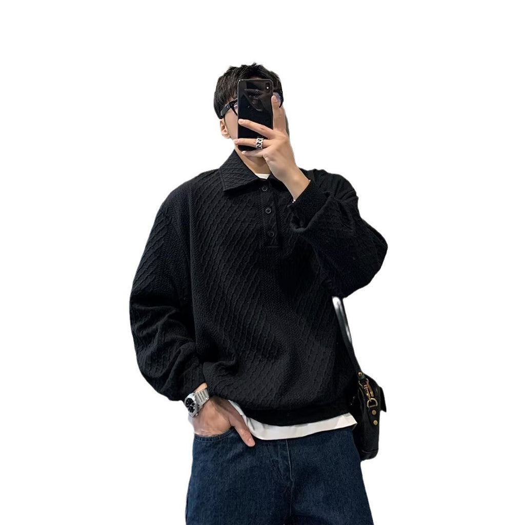 New Waffle Collar Sweatshirt For Men