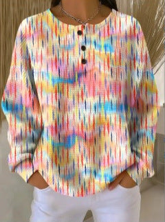 Womens Retro Casual Laid-back Sweatshirt